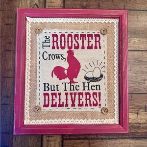 Rustic Burlap Wall Art, Farmhouse Decor, Rooster